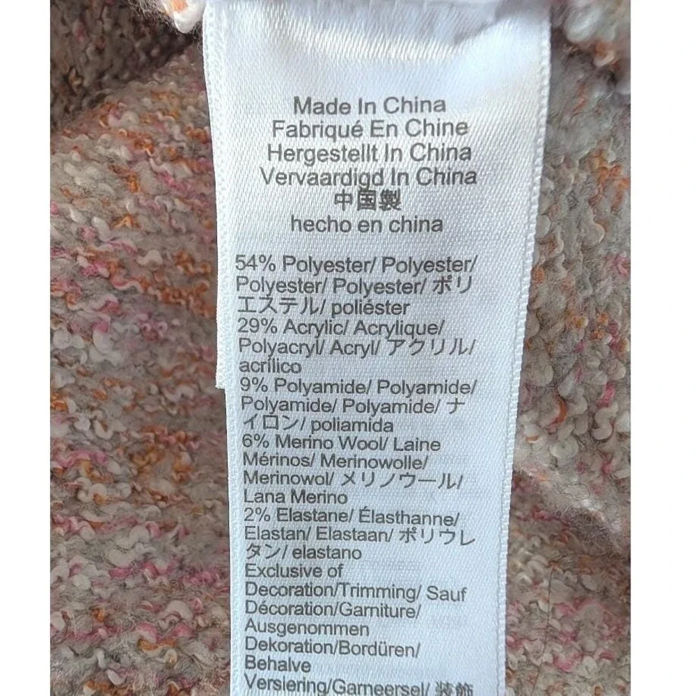 J.Crew Pink Peach Space Dye Marl Lady Jacket Cardigan Sweater Crew Neck Size M/L